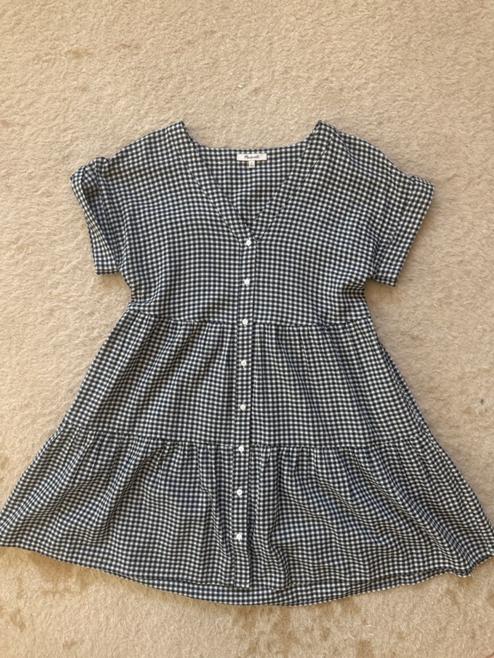 Madewell Black and White Gingham Mini Dress